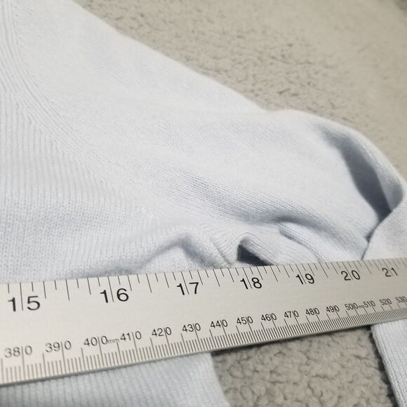 SAKS FIFTH AVENUE Sweater Womens Small Light Blue 100% Cashmere 2-Piece Cardigan - Picture 7 of 13